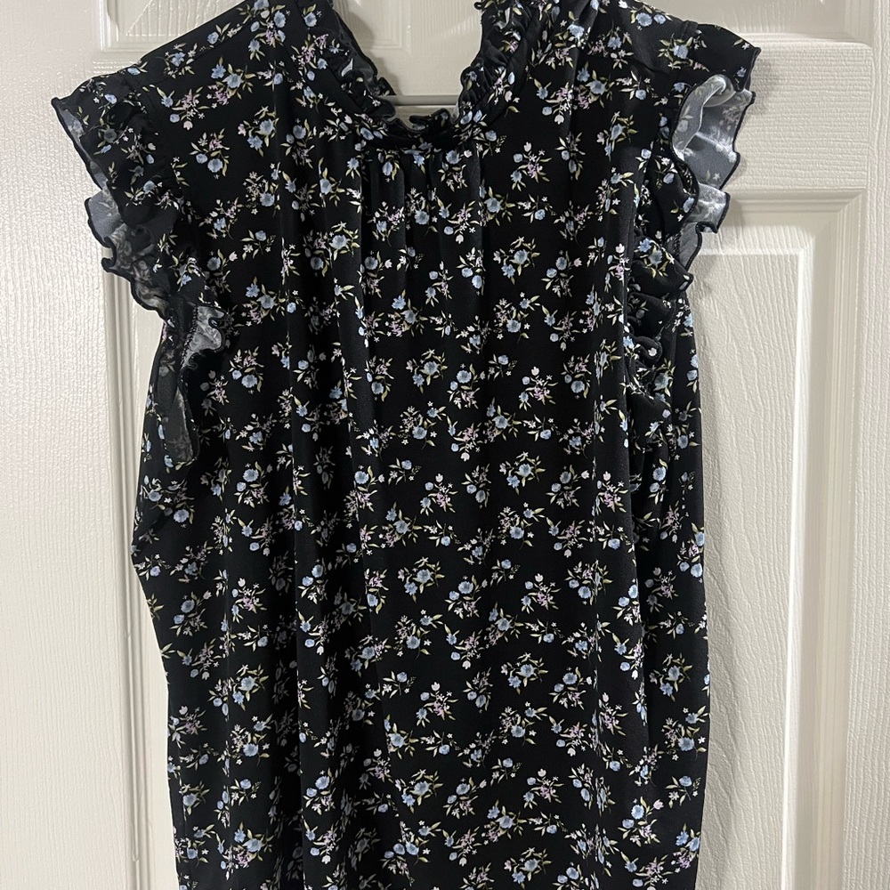 Sweet Rain Black Floral Women’s Blouse